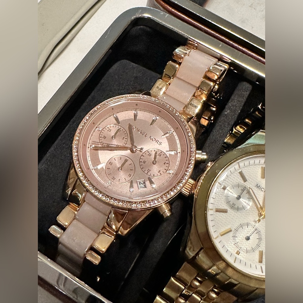 Women’s Michael Kors Watch - pink and gold